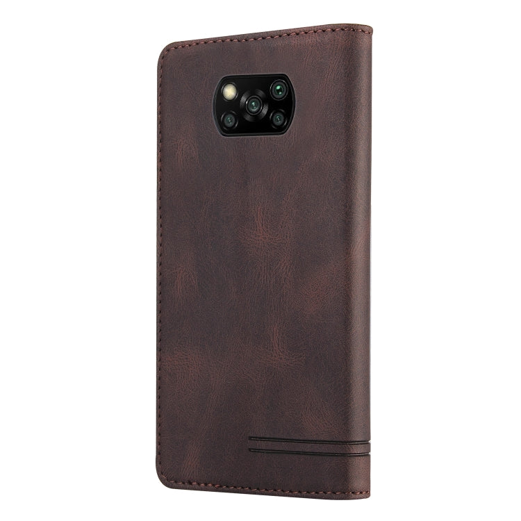 For Xiaomi Poco X3 NFC Skin Feel Anti-theft Brush Horizontal Flip Leather Case with Holder & Card Slots & Wallet