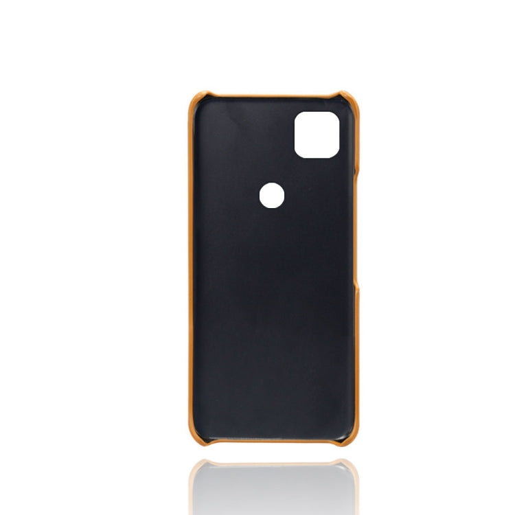 For Google Pixel 4a Calf Texture PC + PU Leather Back Cover Shockproof Case with Dual Card Slots