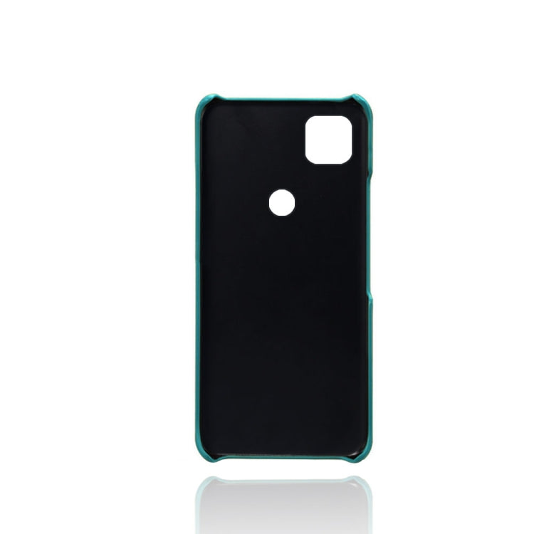 For Google Pixel 4a Calf Texture PC + PU Leather Back Cover Shockproof Case with Dual Card Slots