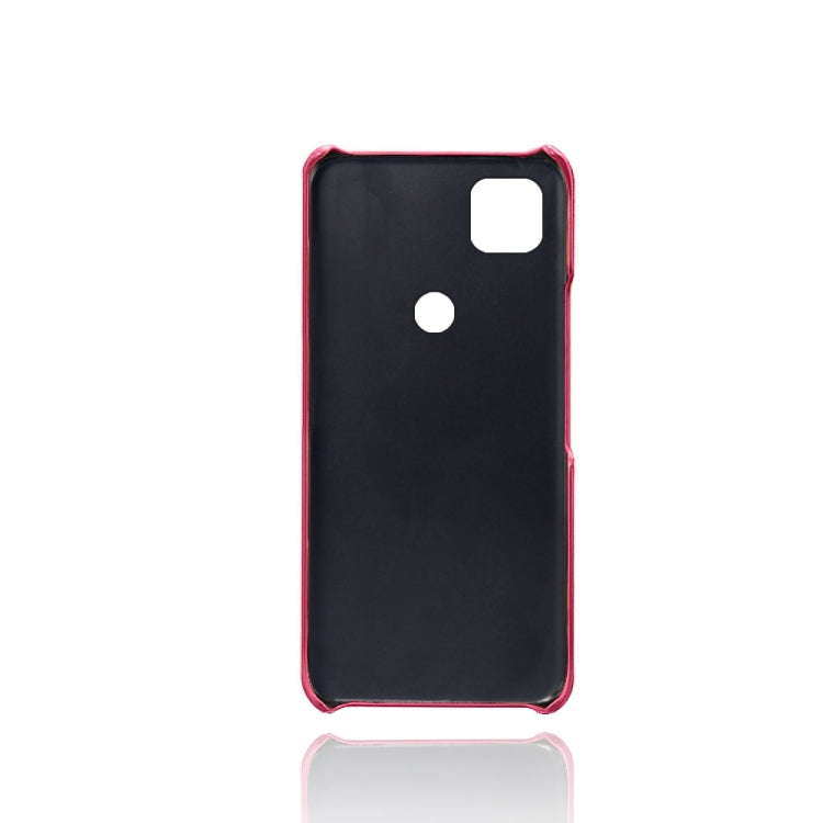 For Google Pixel 4a Calf Texture PC + PU Leather Back Cover Shockproof Case with Dual Card Slots