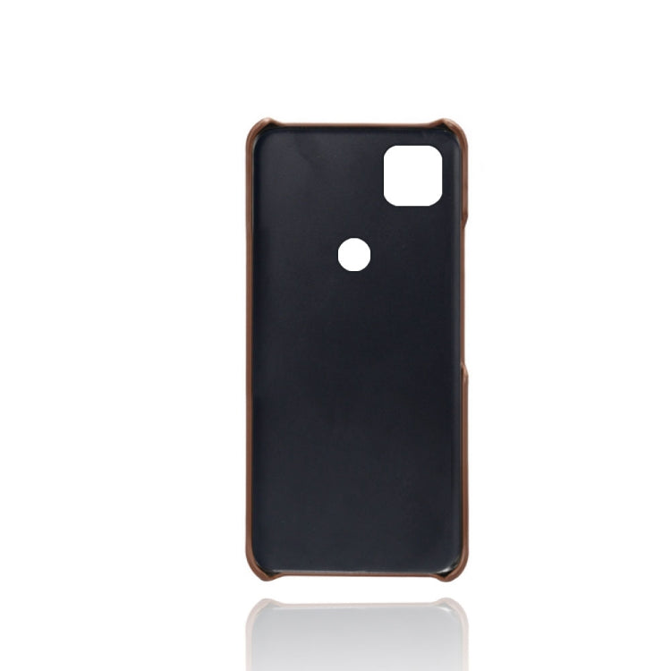 For Google Pixel 4a Calf Texture PC + PU Leather Back Cover Shockproof Case with Dual Card Slots