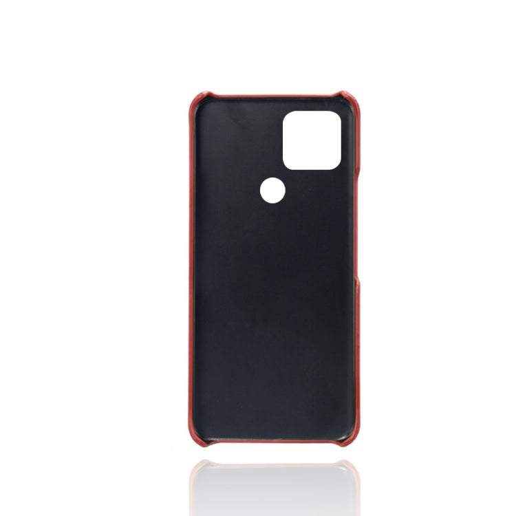 For Google Pixel 5 Calf Texture PC + PU Leather Back Cover Shockproof Case with Dual Card Slots