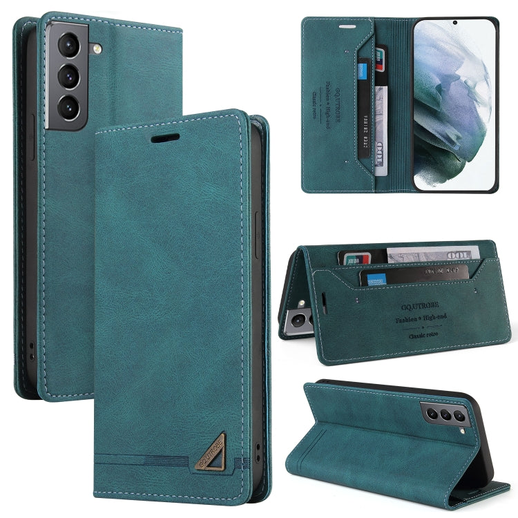 For Samsung Galaxy S21 5G Skin Feel Anti-theft Brush Horizontal Flip Leather Case with Holder & Card Slots & Wallet