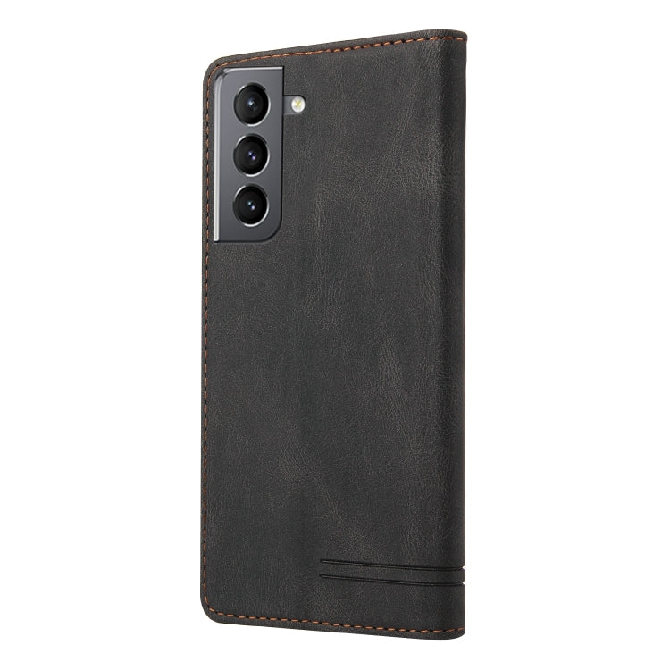 For Samsung Galaxy S21+ 5G Skin Feel Anti-theft Brush Horizontal Flip Leather Case with Holder & Card Slots & Wallet