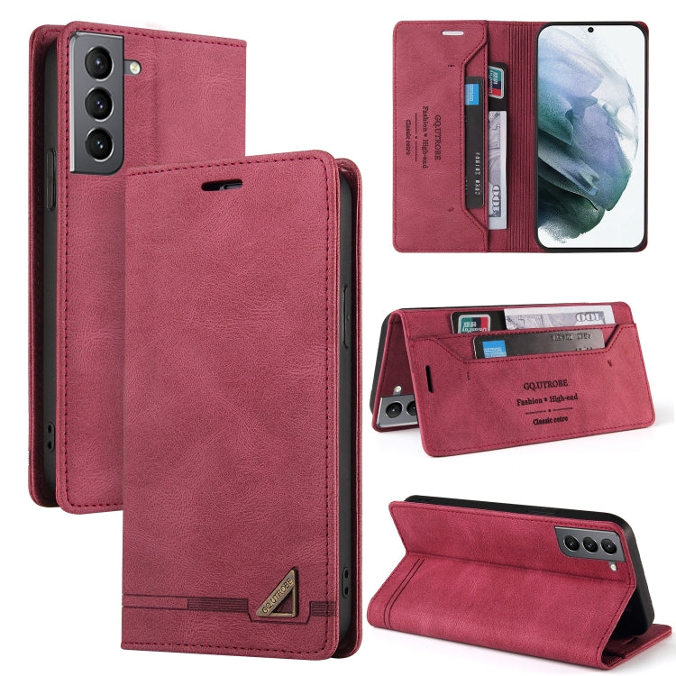 For Samsung Galaxy S21+ 5G Skin Feel Anti-theft Brush Horizontal Flip Leather Case with Holder & Card Slots & Wallet