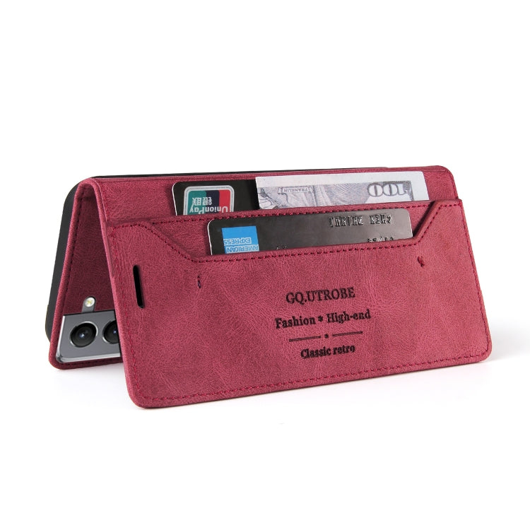 For Samsung Galaxy S21+ 5G Skin Feel Anti-theft Brush Horizontal Flip Leather Case with Holder & Card Slots & Wallet