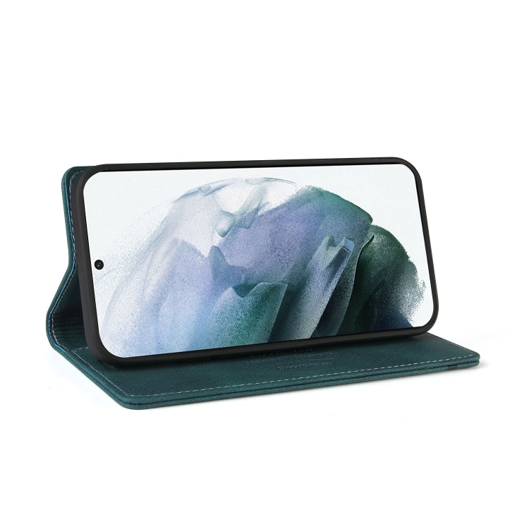 For Samsung Galaxy S21+ 5G Skin Feel Anti-theft Brush Horizontal Flip Leather Case with Holder & Card Slots & Wallet