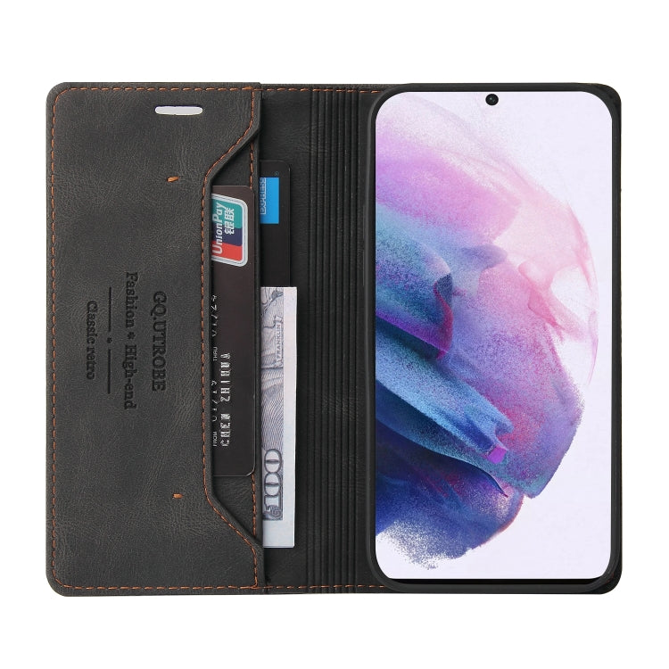 For Samsung Galaxy S21 FE 5G Skin Feel Anti-theft Brush Horizontal Flip Leather Case with Holder & Card Slots & Wallet