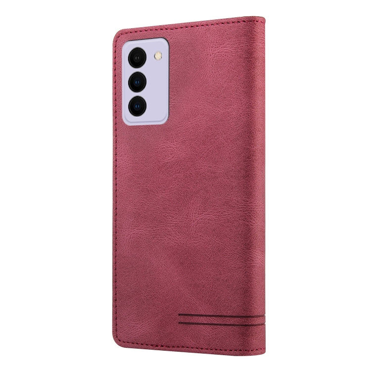 For Samsung Galaxy S21 FE 5G Skin Feel Anti-theft Brush Horizontal Flip Leather Case with Holder & Card Slots & Wallet