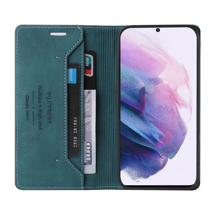 For Samsung Galaxy S21 FE 5G Skin Feel Anti-theft Brush Horizontal Flip Leather Case with Holder & Card Slots & Wallet