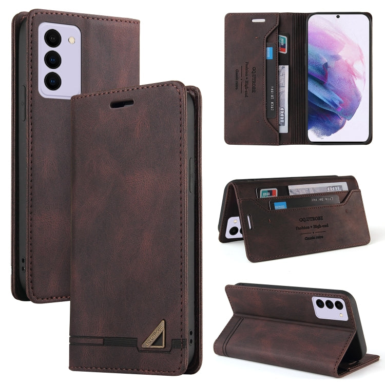 For Samsung Galaxy S21 FE 5G Skin Feel Anti-theft Brush Horizontal Flip Leather Case with Holder & Card Slots & Wallet