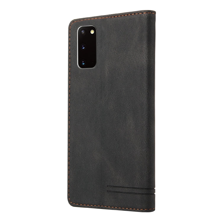 For Samsung Galaxy S20 Skin Feel Anti-theft Brush Horizontal Flip Leather Case with Holder & Card Slots & Wallet