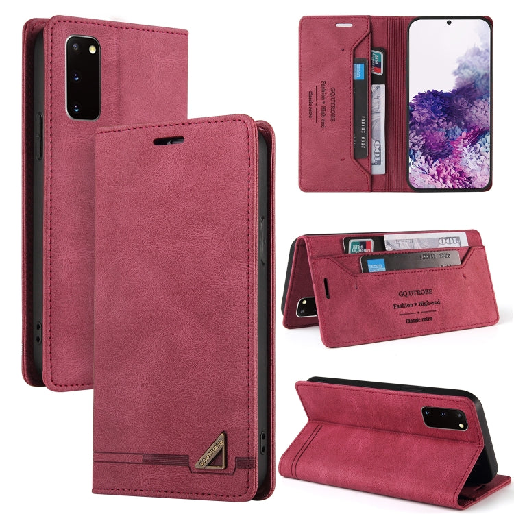 For Samsung Galaxy S20 Skin Feel Anti-theft Brush Horizontal Flip Leather Case with Holder & Card Slots & Wallet