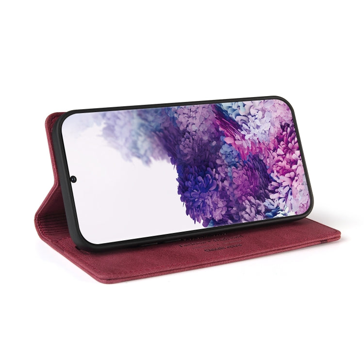 For Samsung Galaxy S20 Skin Feel Anti-theft Brush Horizontal Flip Leather Case with Holder & Card Slots & Wallet