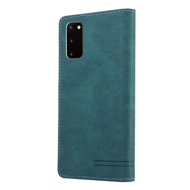 For Samsung Galaxy S20 Skin Feel Anti-theft Brush Horizontal Flip Leather Case with Holder & Card Slots & Wallet