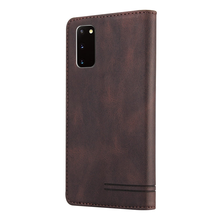 For Samsung Galaxy S20 Skin Feel Anti-theft Brush Horizontal Flip Leather Case with Holder & Card Slots & Wallet