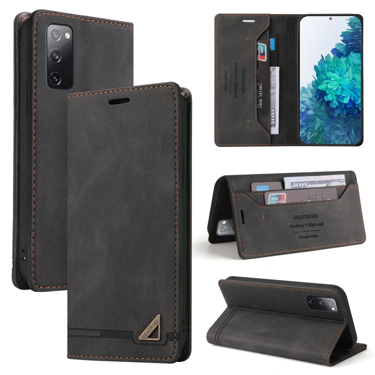 For Samsung Galaxy S20 FE Skin Feel Anti-theft Brush Horizontal Flip Leather Case with Holder & Card Slots & Wallet