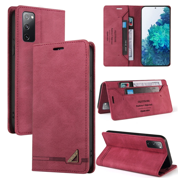 For Samsung Galaxy S20 FE Skin Feel Anti-theft Brush Horizontal Flip Leather Case with Holder & Card Slots & Wallet