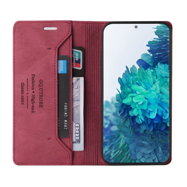 For Samsung Galaxy S20 FE Skin Feel Anti-theft Brush Horizontal Flip Leather Case with Holder & Card Slots & Wallet