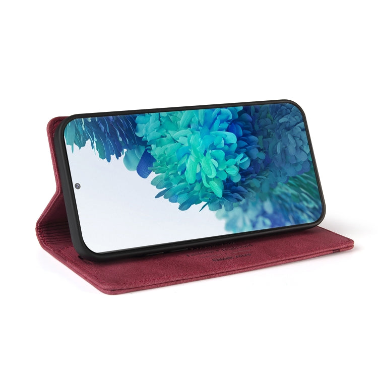 For Samsung Galaxy S20 FE Skin Feel Anti-theft Brush Horizontal Flip Leather Case with Holder & Card Slots & Wallet