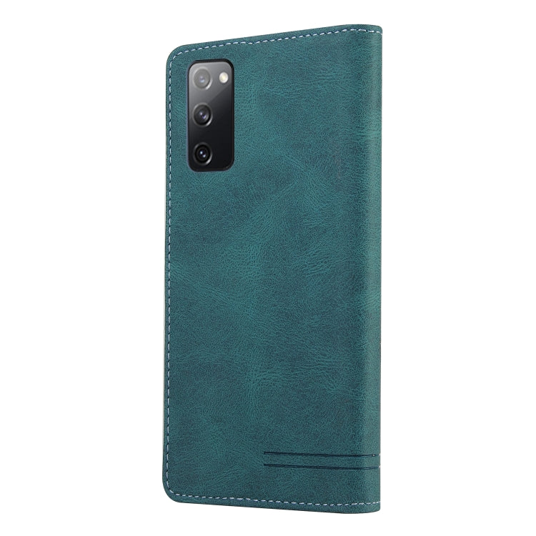 For Samsung Galaxy S20 FE Skin Feel Anti-theft Brush Horizontal Flip Leather Case with Holder & Card Slots & Wallet