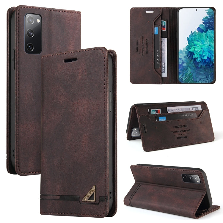 For Samsung Galaxy S20 FE Skin Feel Anti-theft Brush Horizontal Flip Leather Case with Holder & Card Slots & Wallet