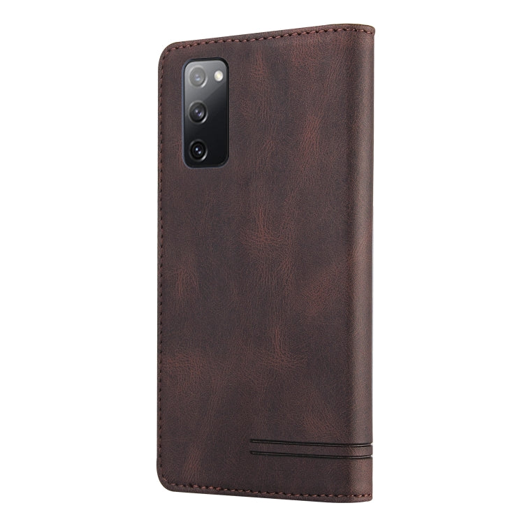 For Samsung Galaxy S20 FE Skin Feel Anti-theft Brush Horizontal Flip Leather Case with Holder & Card Slots & Wallet