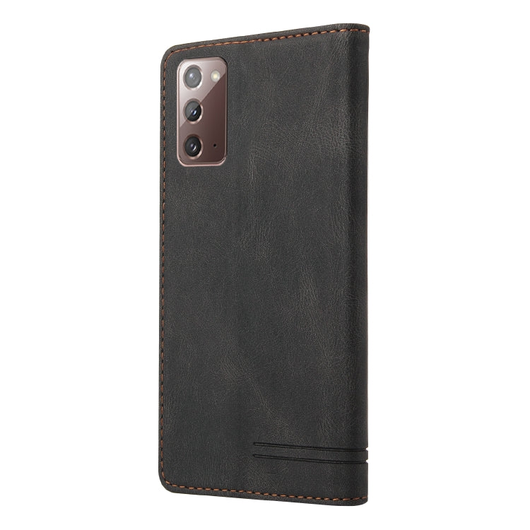 For Samsung Galaxy Note20 Skin Feel Anti-theft Brush Horizontal Flip Leather Case with Holder & Card Slots & Wallet