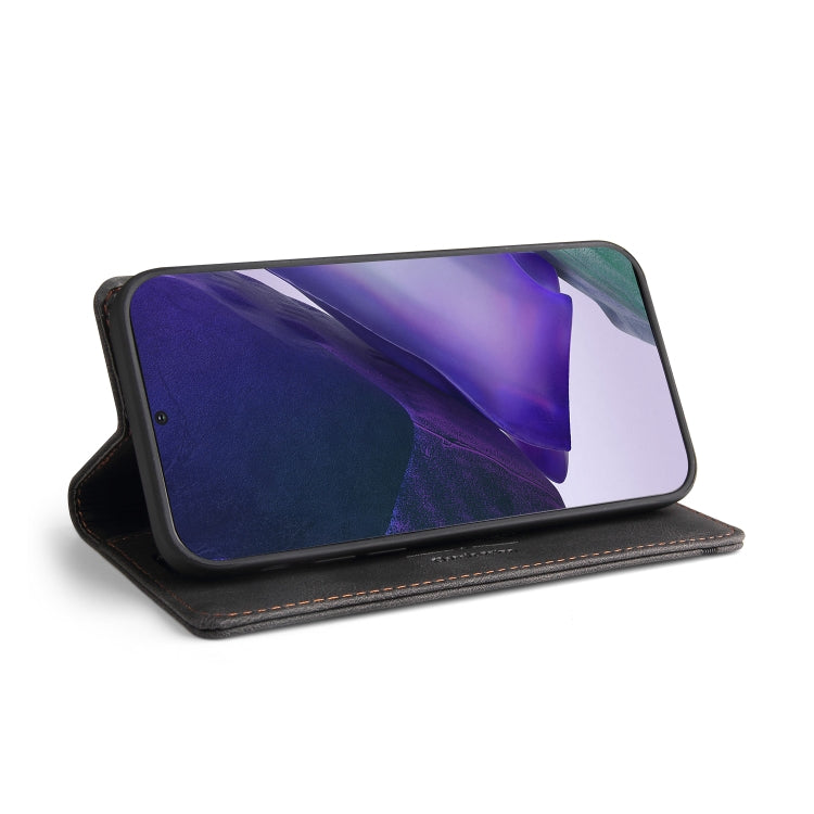 For Samsung Galaxy Note20 Skin Feel Anti-theft Brush Horizontal Flip Leather Case with Holder & Card Slots & Wallet