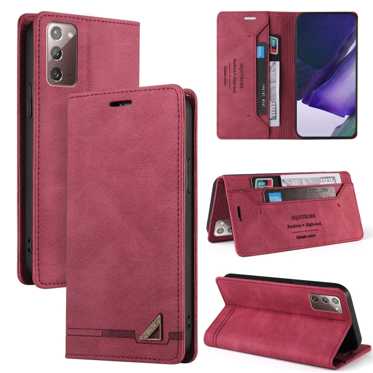For Samsung Galaxy Note20 Skin Feel Anti-theft Brush Horizontal Flip Leather Case with Holder & Card Slots & Wallet