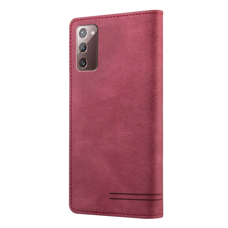 For Samsung Galaxy Note20 Skin Feel Anti-theft Brush Horizontal Flip Leather Case with Holder & Card Slots & Wallet