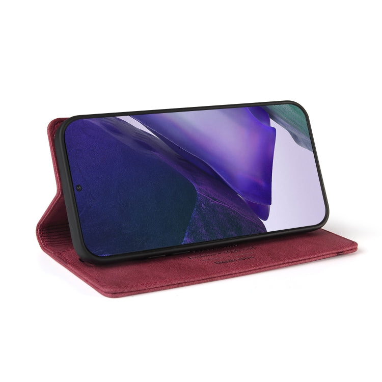For Samsung Galaxy Note20 Skin Feel Anti-theft Brush Horizontal Flip Leather Case with Holder & Card Slots & Wallet