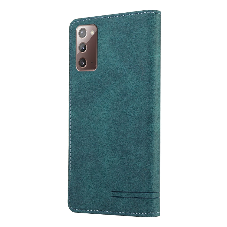 For Samsung Galaxy Note20 Skin Feel Anti-theft Brush Horizontal Flip Leather Case with Holder & Card Slots & Wallet