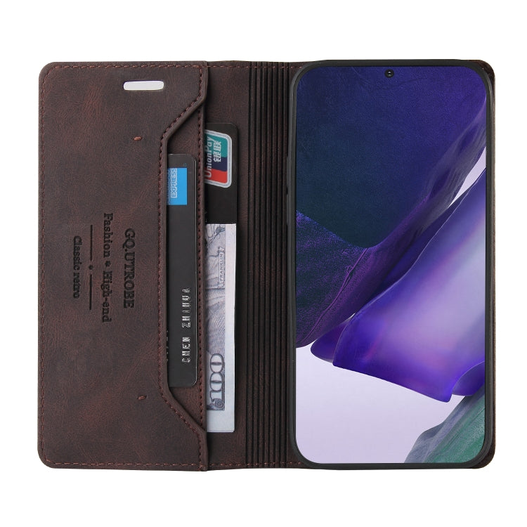 For Samsung Galaxy Note20 Skin Feel Anti-theft Brush Horizontal Flip Leather Case with Holder & Card Slots & Wallet