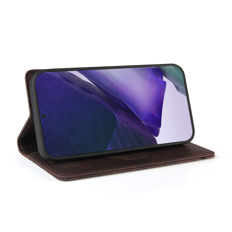 For Samsung Galaxy Note20 Skin Feel Anti-theft Brush Horizontal Flip Leather Case with Holder & Card Slots & Wallet