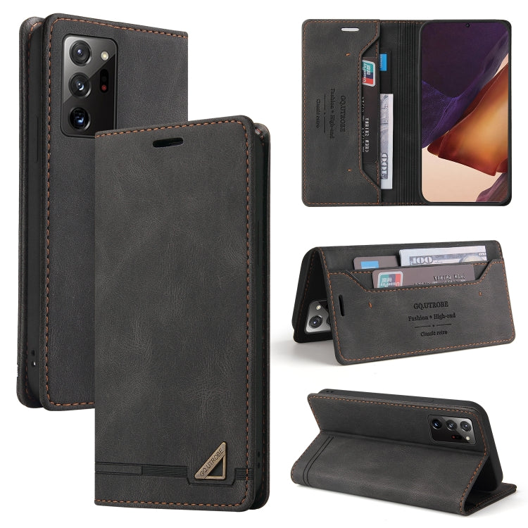 For Samsung Galaxy Note20 Ultra Skin Feel Anti-theft Brush Horizontal Flip Leather Case with Holder & Card Slots & Wallet