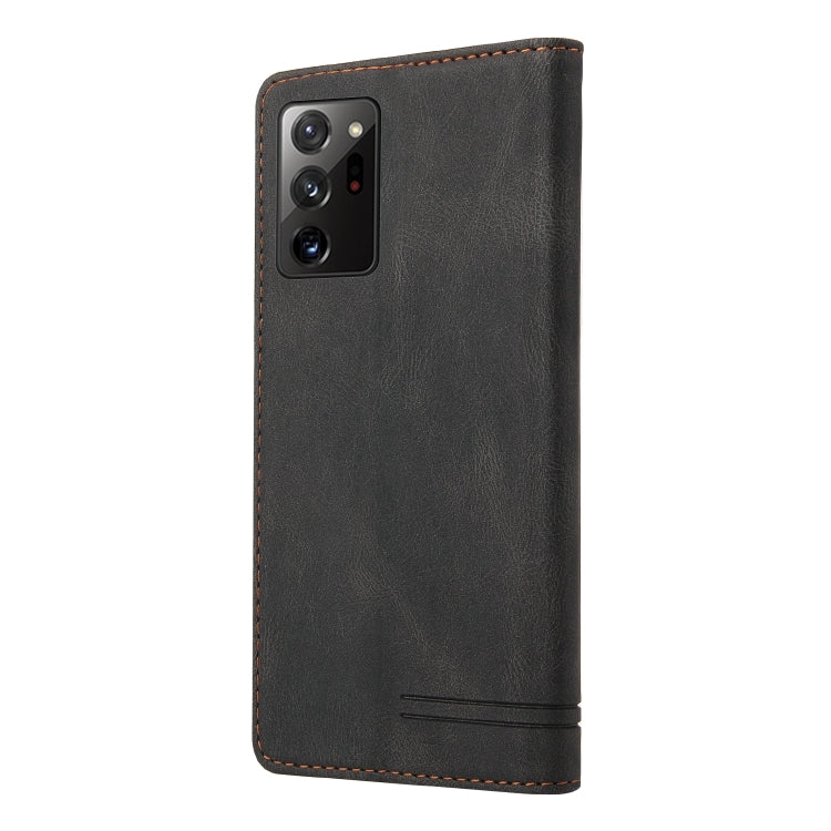 For Samsung Galaxy Note20 Ultra Skin Feel Anti-theft Brush Horizontal Flip Leather Case with Holder & Card Slots & Wallet