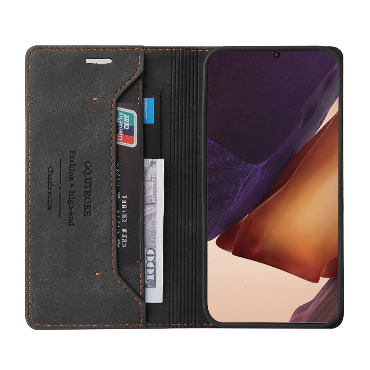 For Samsung Galaxy Note20 Ultra Skin Feel Anti-theft Brush Horizontal Flip Leather Case with Holder & Card Slots & Wallet