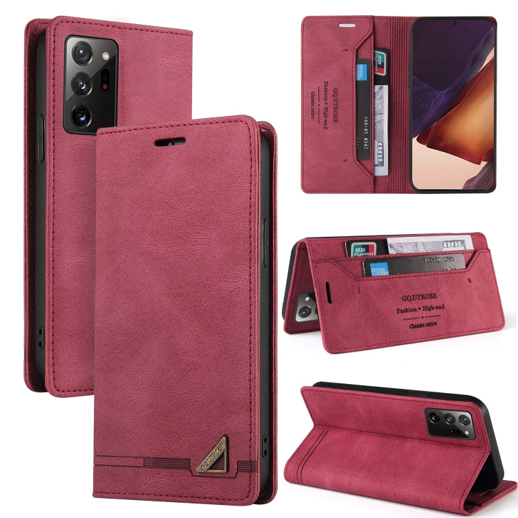 For Samsung Galaxy Note20 Ultra Skin Feel Anti-theft Brush Horizontal Flip Leather Case with Holder & Card Slots & Wallet