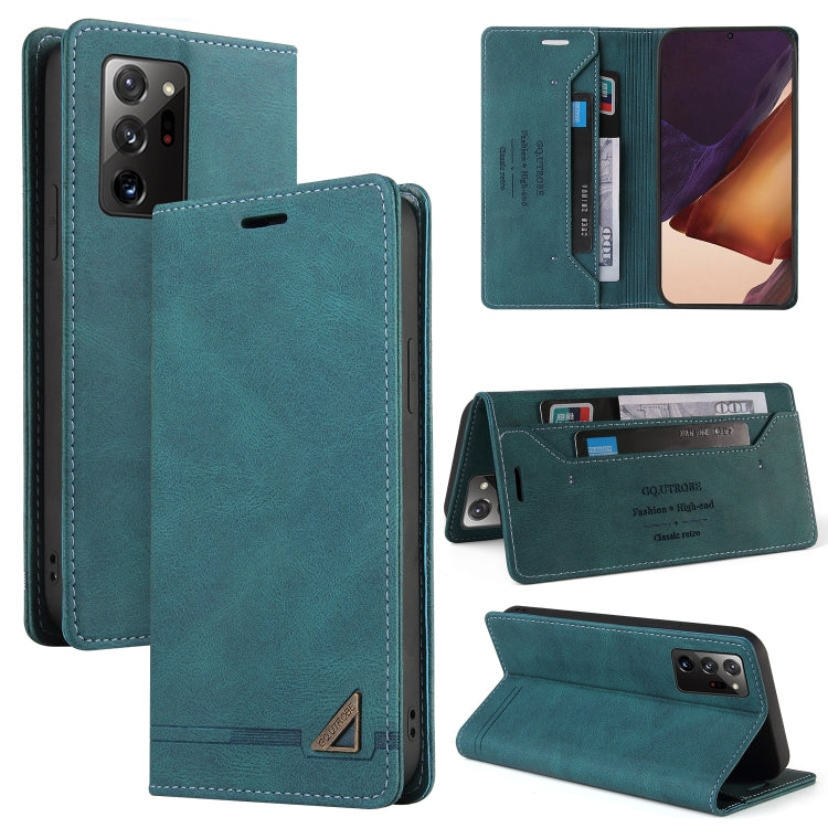 For Samsung Galaxy Note20 Ultra Skin Feel Anti-theft Brush Horizontal Flip Leather Case with Holder & Card Slots & Wallet