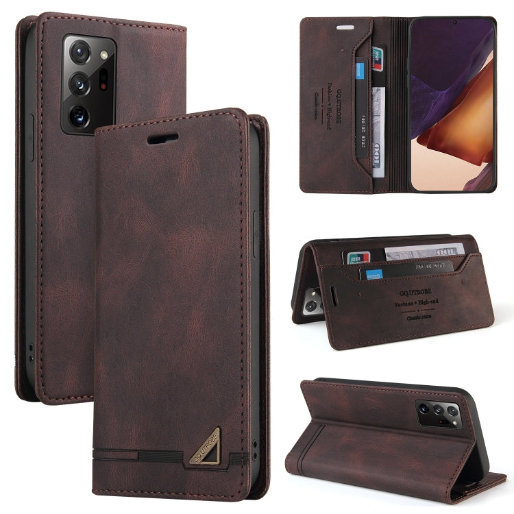 For Samsung Galaxy Note20 Ultra Skin Feel Anti-theft Brush Horizontal Flip Leather Case with Holder & Card Slots & Wallet