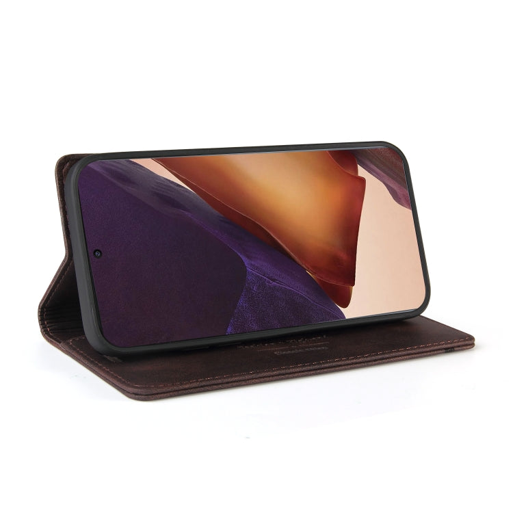 For Samsung Galaxy Note20 Ultra Skin Feel Anti-theft Brush Horizontal Flip Leather Case with Holder & Card Slots & Wallet