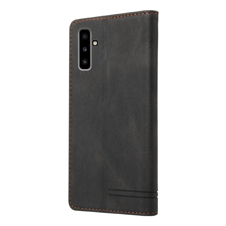 For Samsung Galaxy Note10 Skin Feel Anti-theft Brush Horizontal Flip Leather Case with Holder & Card Slots & Wallet