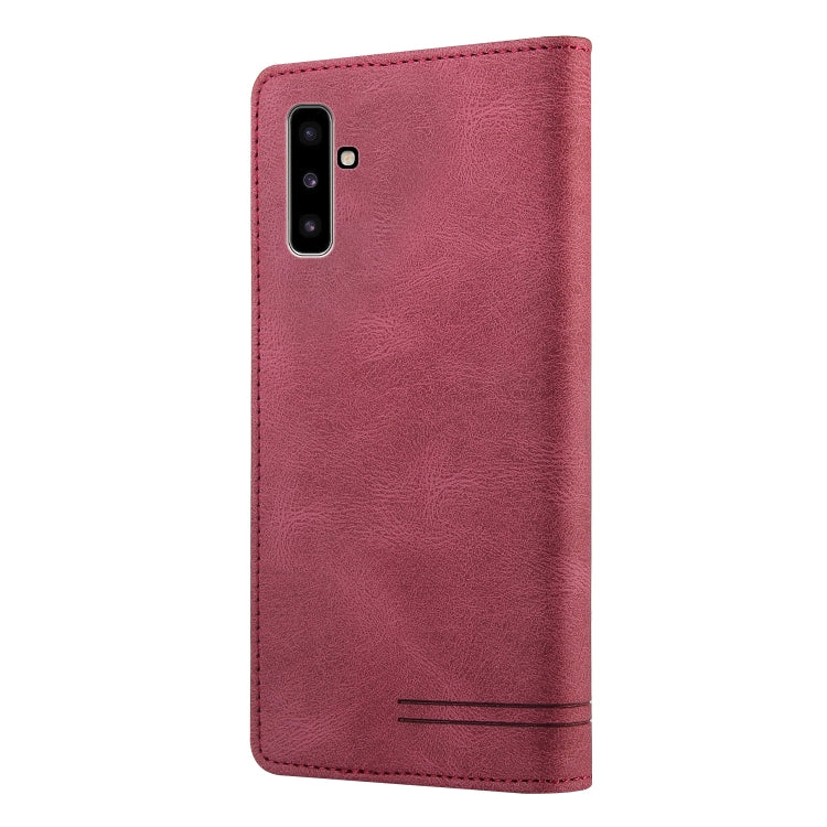 For Samsung Galaxy Note10 Skin Feel Anti-theft Brush Horizontal Flip Leather Case with Holder & Card Slots & Wallet
