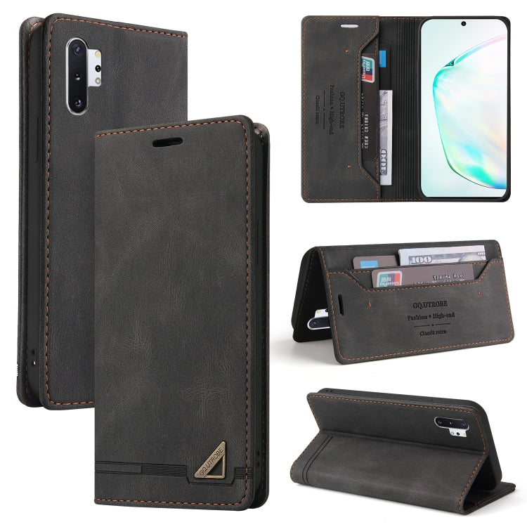 For Samsung Galaxy Note10+ Skin Feel Anti-theft Brush Horizontal Flip Leather Case with Holder & Card Slots & Wallet