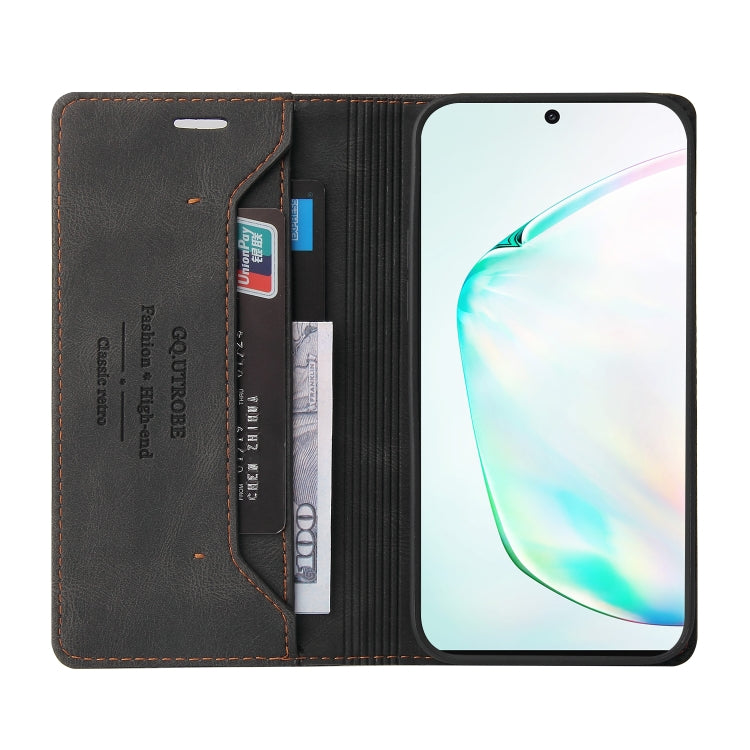 For Samsung Galaxy Note10+ Skin Feel Anti-theft Brush Horizontal Flip Leather Case with Holder & Card Slots & Wallet