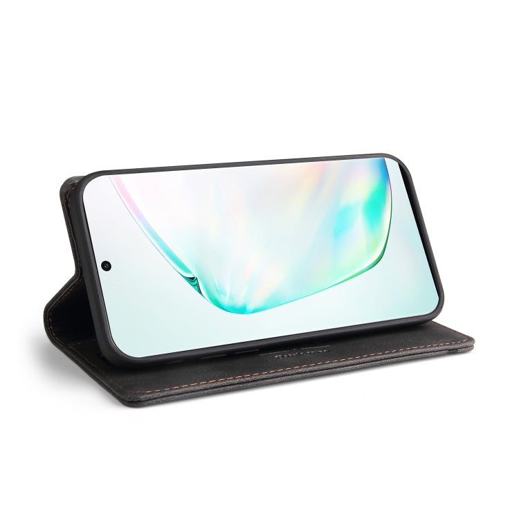 For Samsung Galaxy Note10+ Skin Feel Anti-theft Brush Horizontal Flip Leather Case with Holder & Card Slots & Wallet