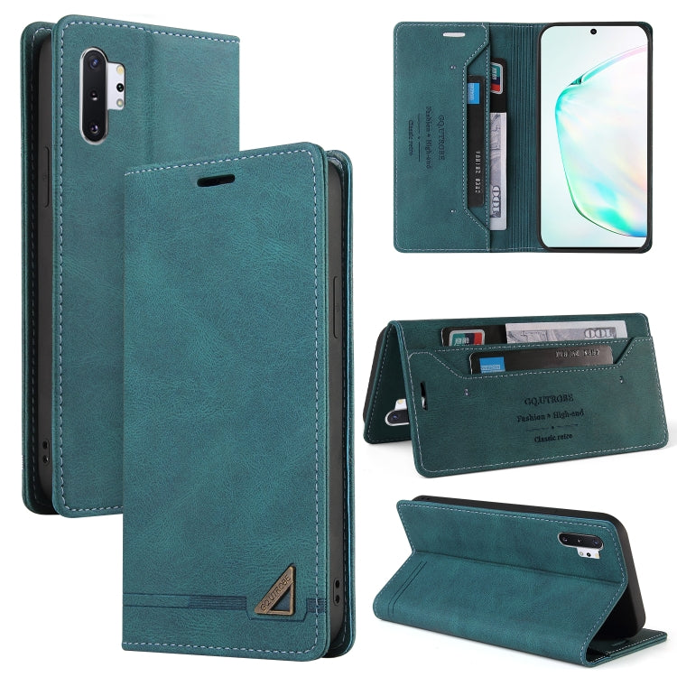 For Samsung Galaxy Note10+ Skin Feel Anti-theft Brush Horizontal Flip Leather Case with Holder & Card Slots & Wallet