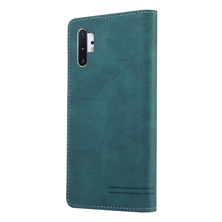 For Samsung Galaxy Note10+ Skin Feel Anti-theft Brush Horizontal Flip Leather Case with Holder & Card Slots & Wallet