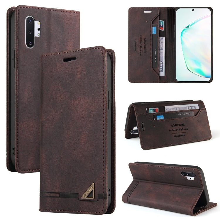 For Samsung Galaxy Note10+ Skin Feel Anti-theft Brush Horizontal Flip Leather Case with Holder & Card Slots & Wallet